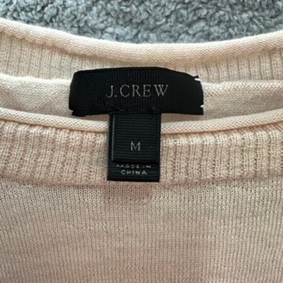 J.Crew Women's Knit Sweater 100% Merino Wool Pink Parrots Crew Neck Lightweight - Picture 3 of 10